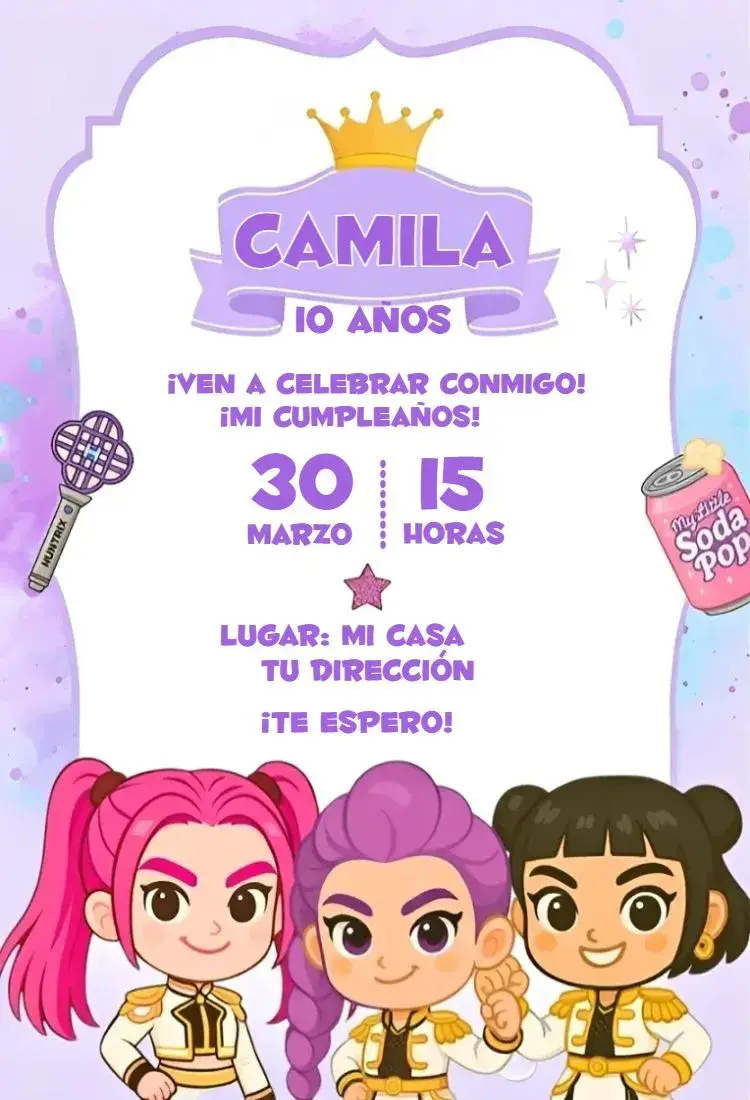 Invitación Guerreras del Kpop 22