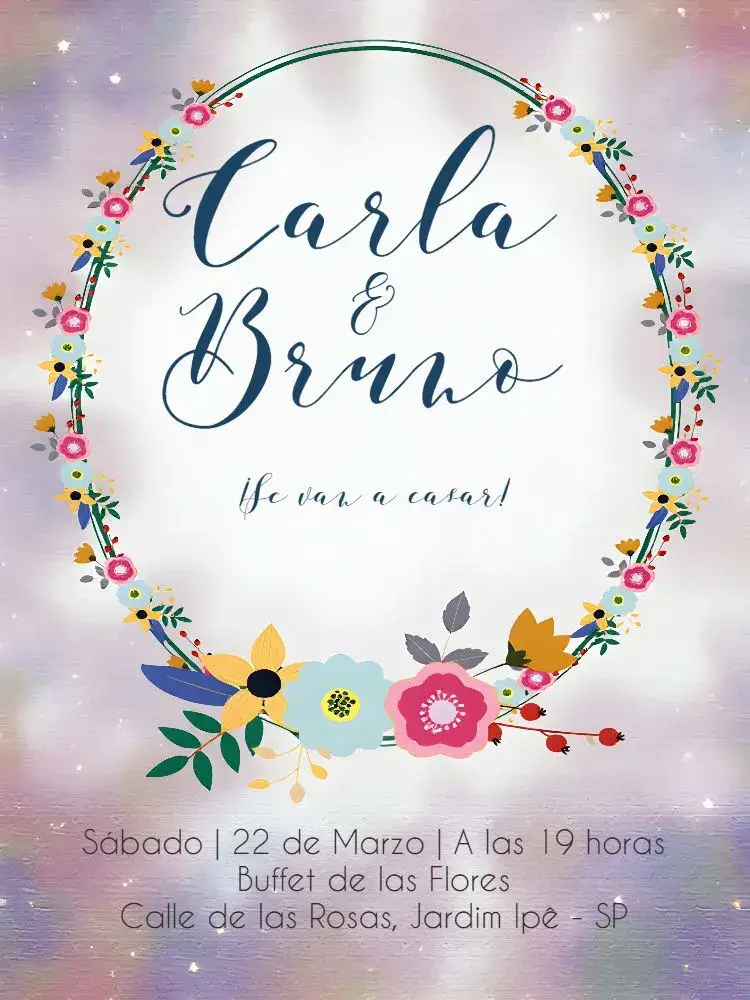 Invitación Boda Floral Delicada