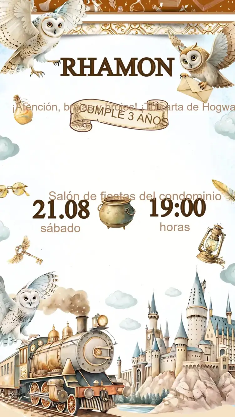 Invitación Cumpleaños Harry Potter