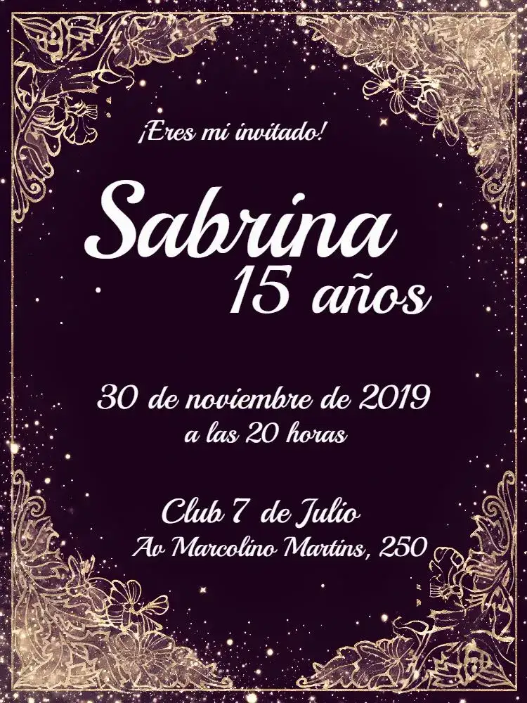 Invitación 15 Años - Púrpura y Blanco Aabescos – tema 15 años púrpura, blanco, floral, elegante, moderno, encaje