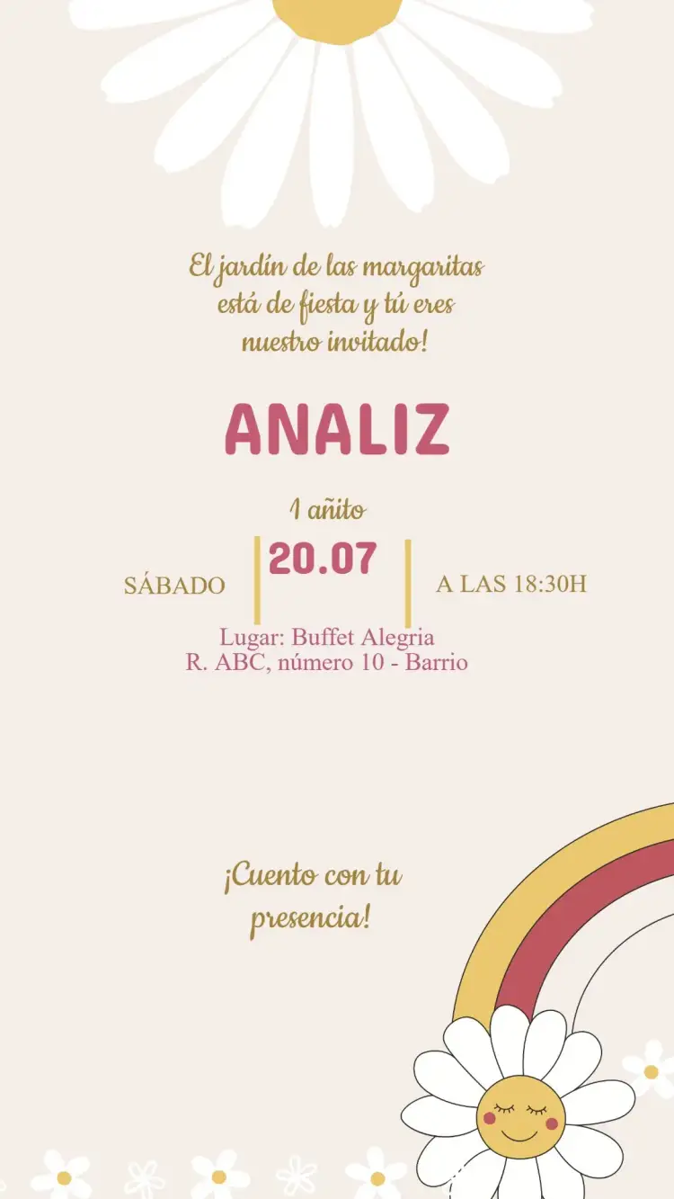 Invitación Cumpleaños Margaritas