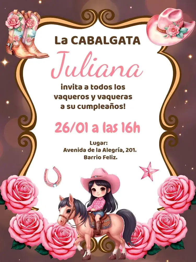 Invitación Boiadeira Floral Rosas