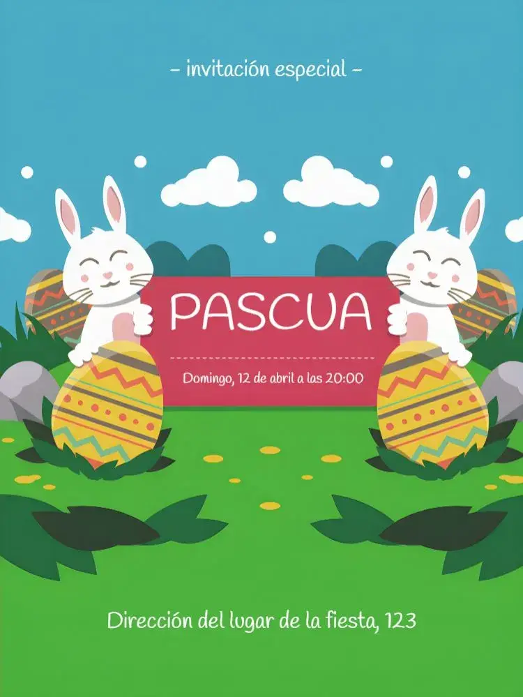 Invitación Pascua Huevos