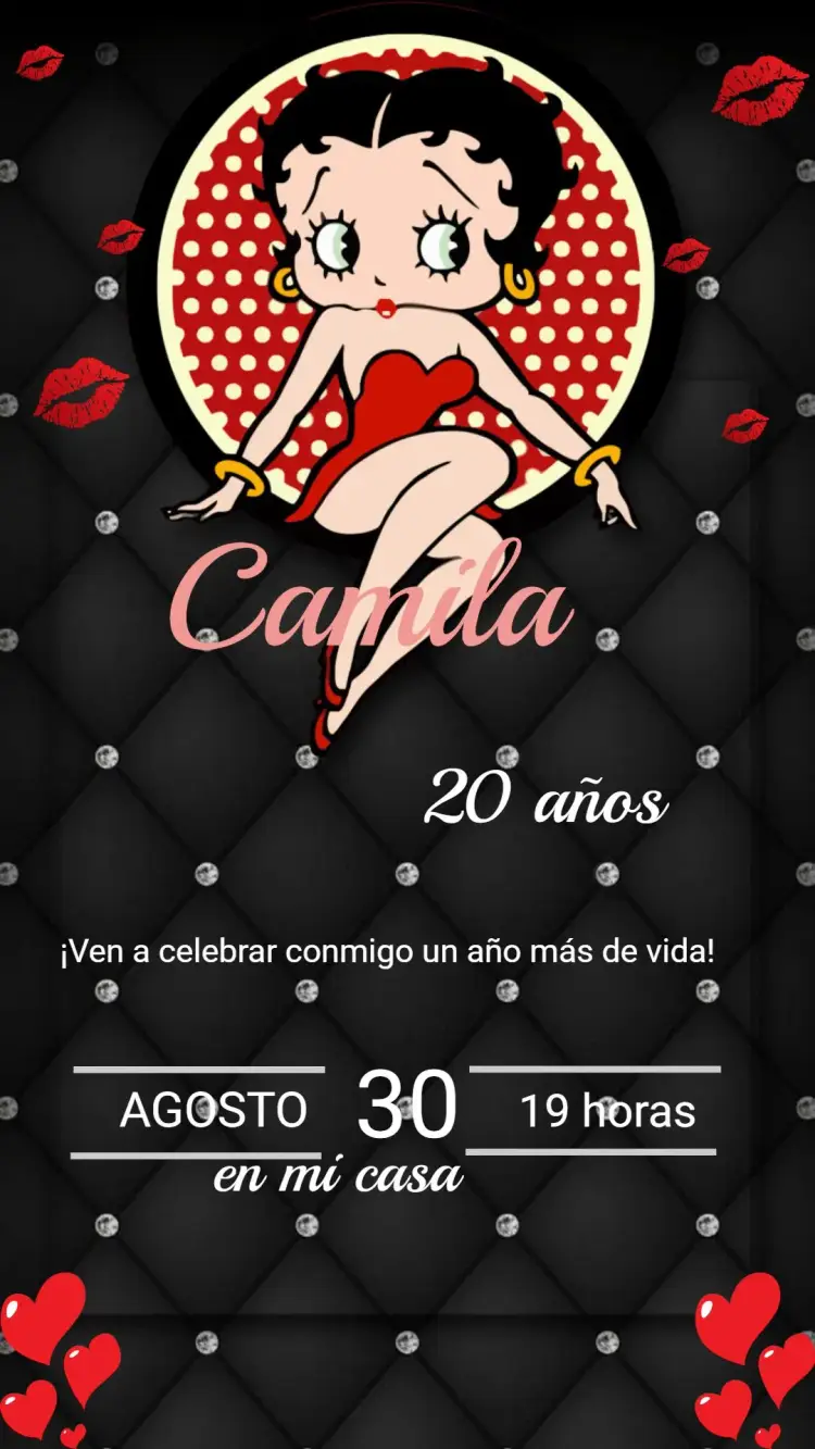 Invitación Cumpleaños Betty Boop