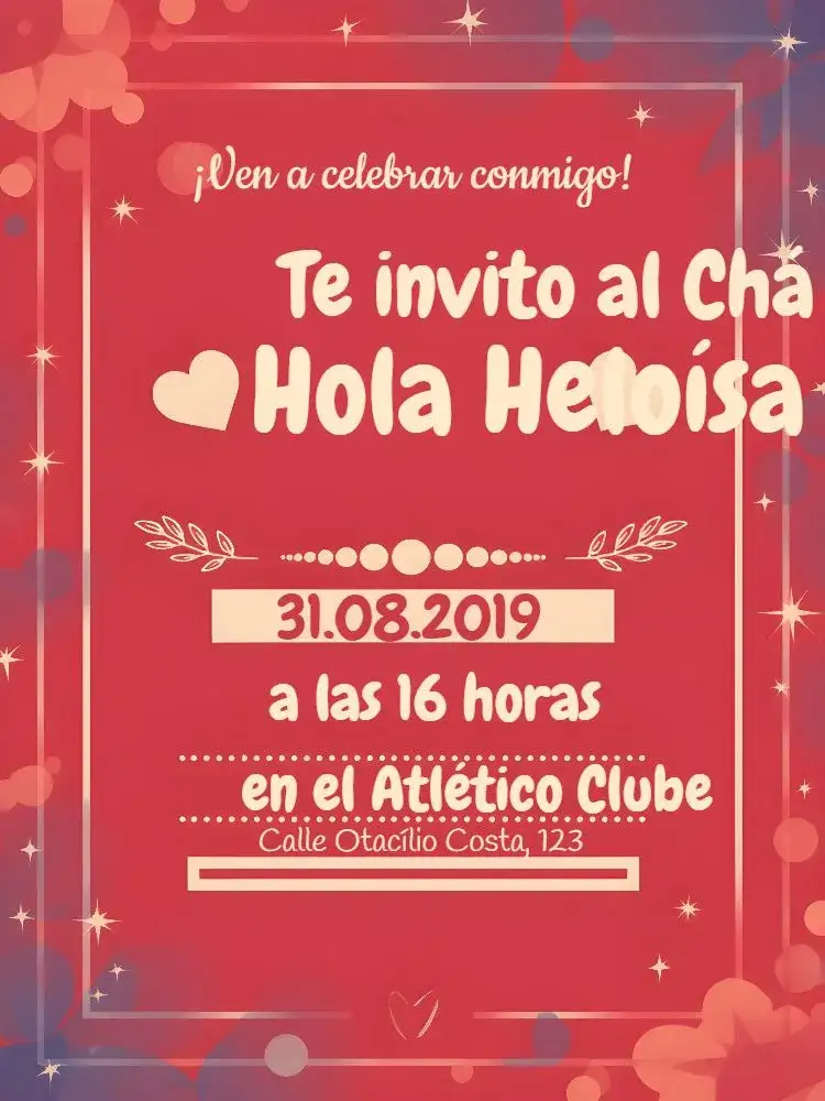 Invitación Despedida de Soltera Romántica entre Amigas – tema Despedida de Soltera romántico, rojo, corazones, minimalista, elegante