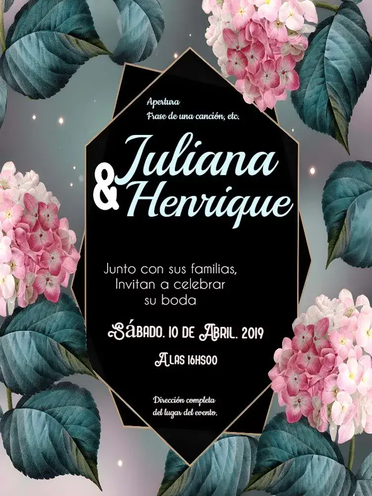 Invitación Boda Floral Azul – tema Boda floral, romántico, moderno, azul, lila, elegante
