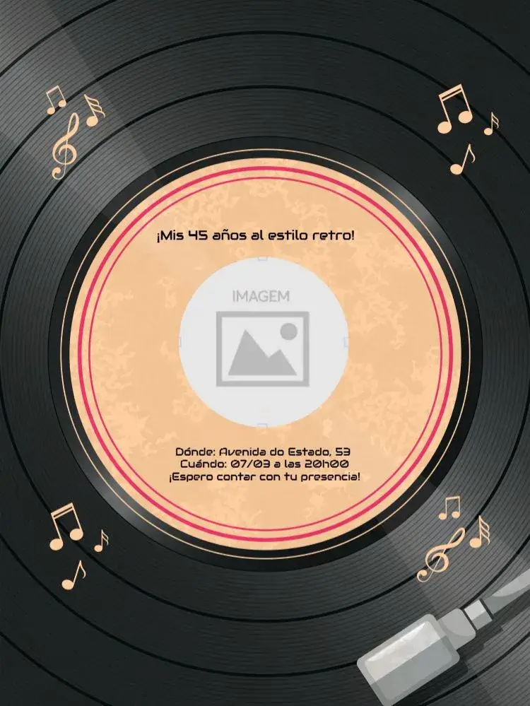 Invitación Disco Notas