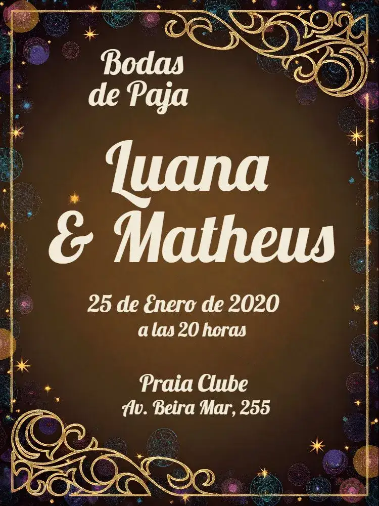 Invitación Bodas De Paja Matrimonio – tema Despedida de Soltera sencillo, elegante, rústico, natural, minimalista