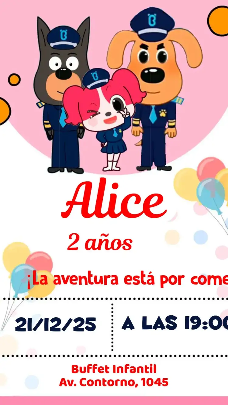 Invitación Detective Labrador – tema Cumpleaños Infantil colorido, lúdico, divertido, temático, infantil, moderno