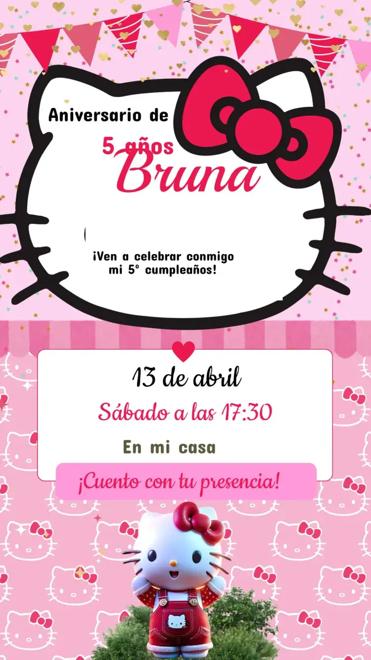 Invitación Cumpleaños Hello Kitty