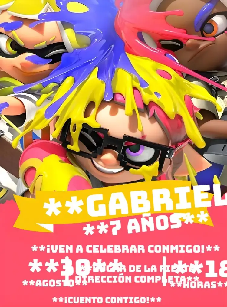Invitación Splatoon Juego
