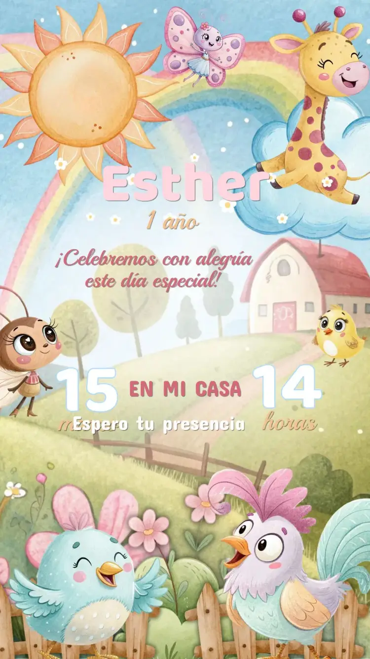 Invitación Cumpleaños Gallina Pintadita Candy