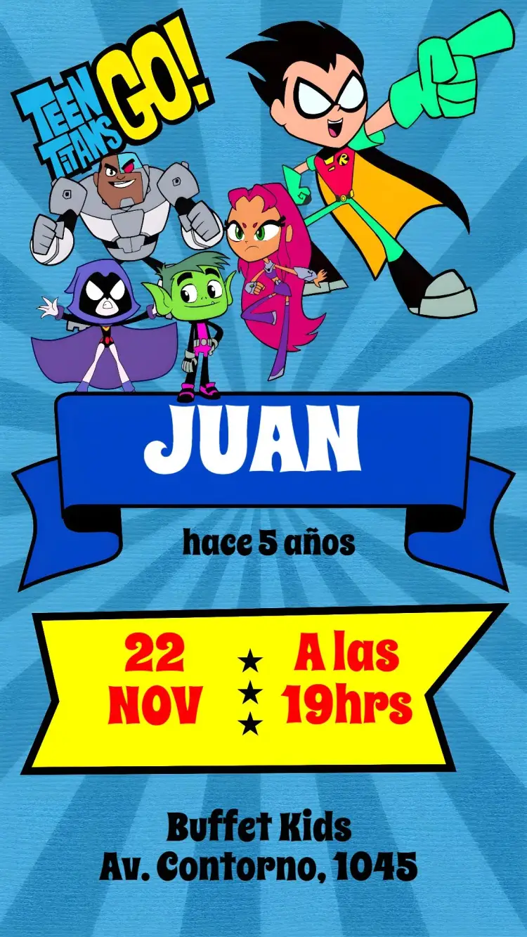 Invitación Jóvenes Titanes