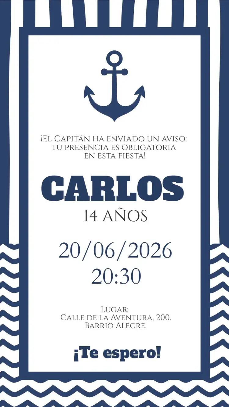 Invitación digital Marinero Náutico