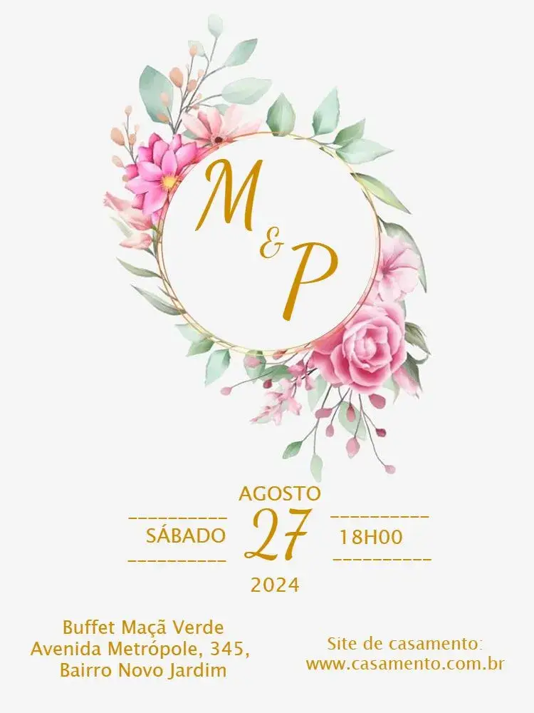 Invitación Boda Floral Acuarela