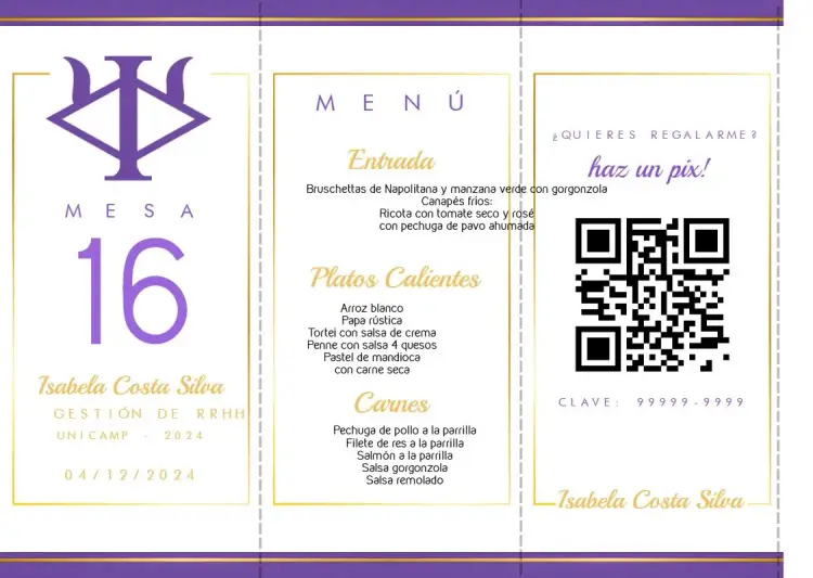 Invitación Menú Triángulo Graduación Gestión De Rh Triángulo