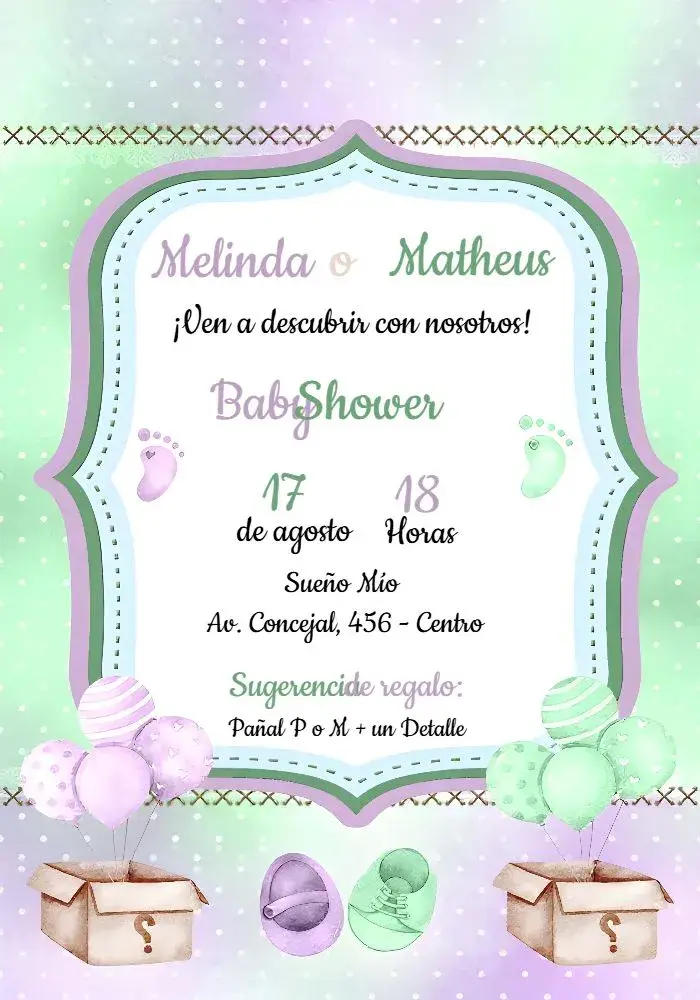 Invitación Fiesta de Revelación de Género