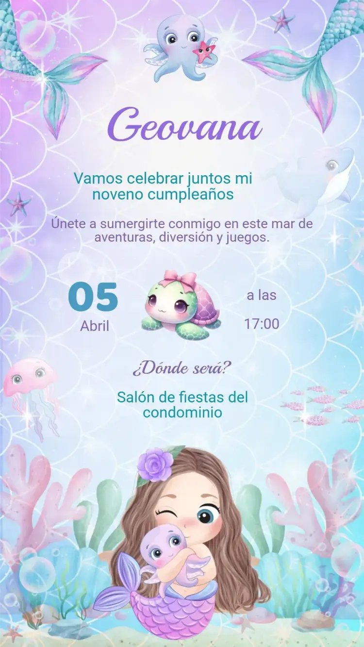 Invitación Cumpleaños SEREIA BABY