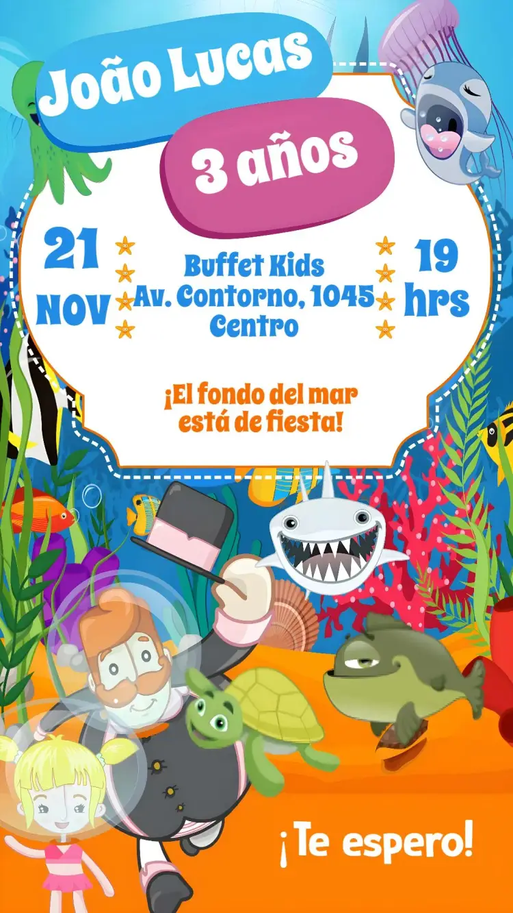 Invitación Mundo Bita Fondo del Mar