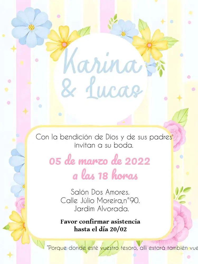 Invitación Boda Floral Tendencia