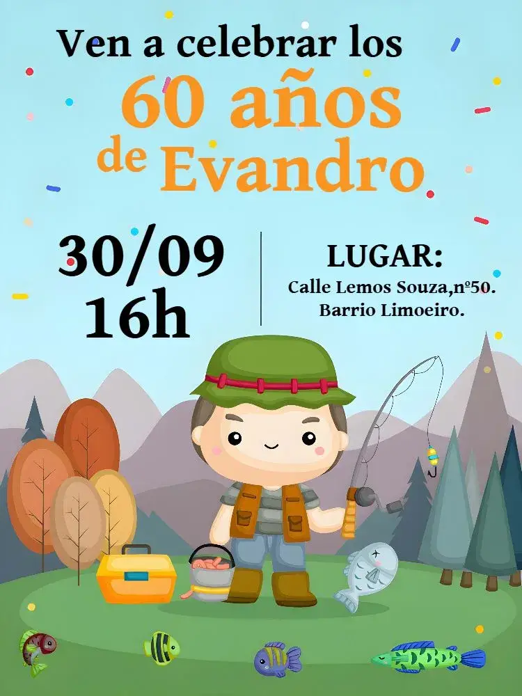 Invitación Pesca Azul