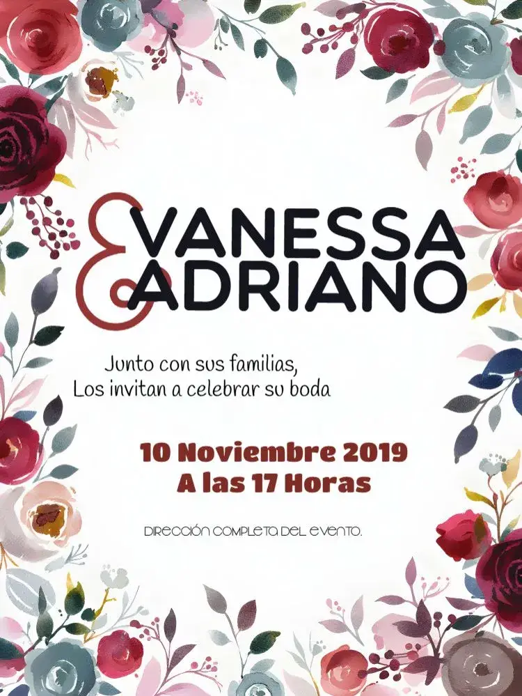 Invitación Boda Floral Moderna