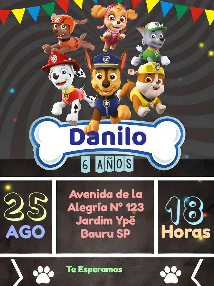 Invitación Patrulla Canina Niño