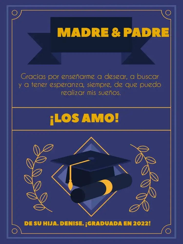 Tarjeta De Agradecimiento Elegante Graduación Capelo