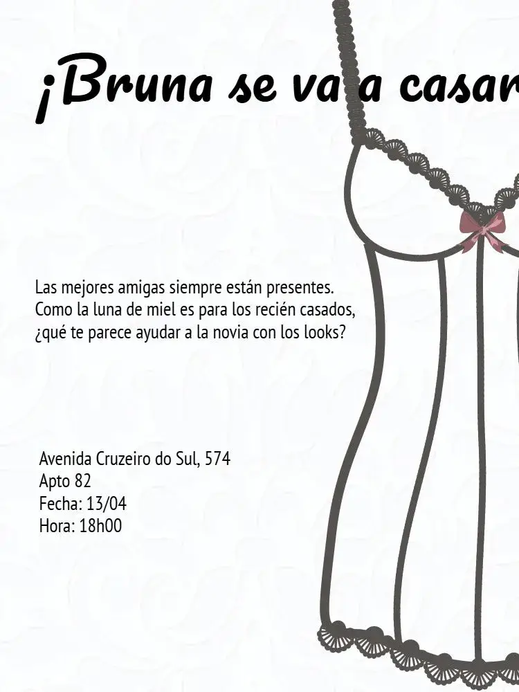 Invitación Despedida de soltera personalizada