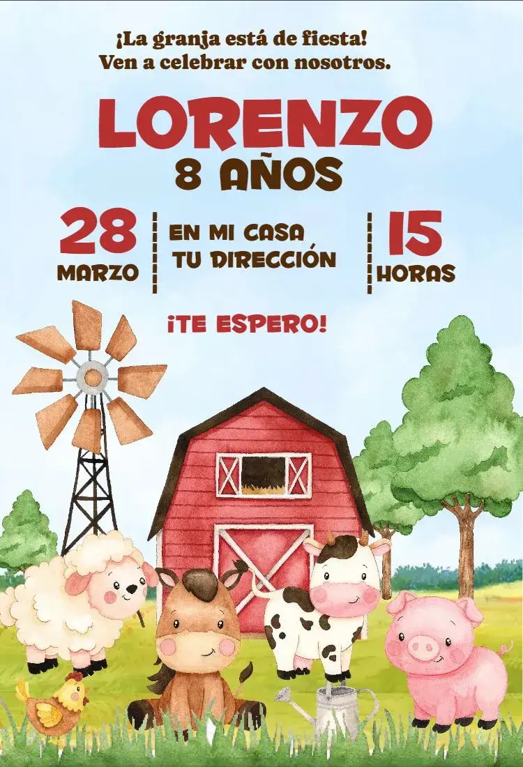Invitación Granja Niño 1