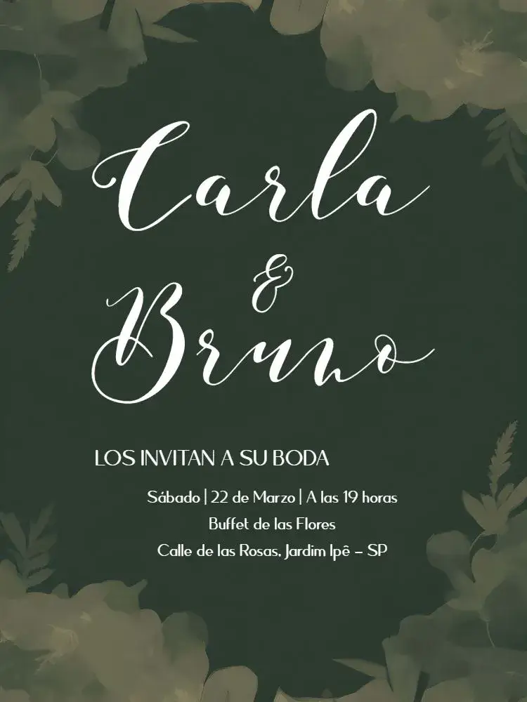 Invitación Boda Follaje Elegante
