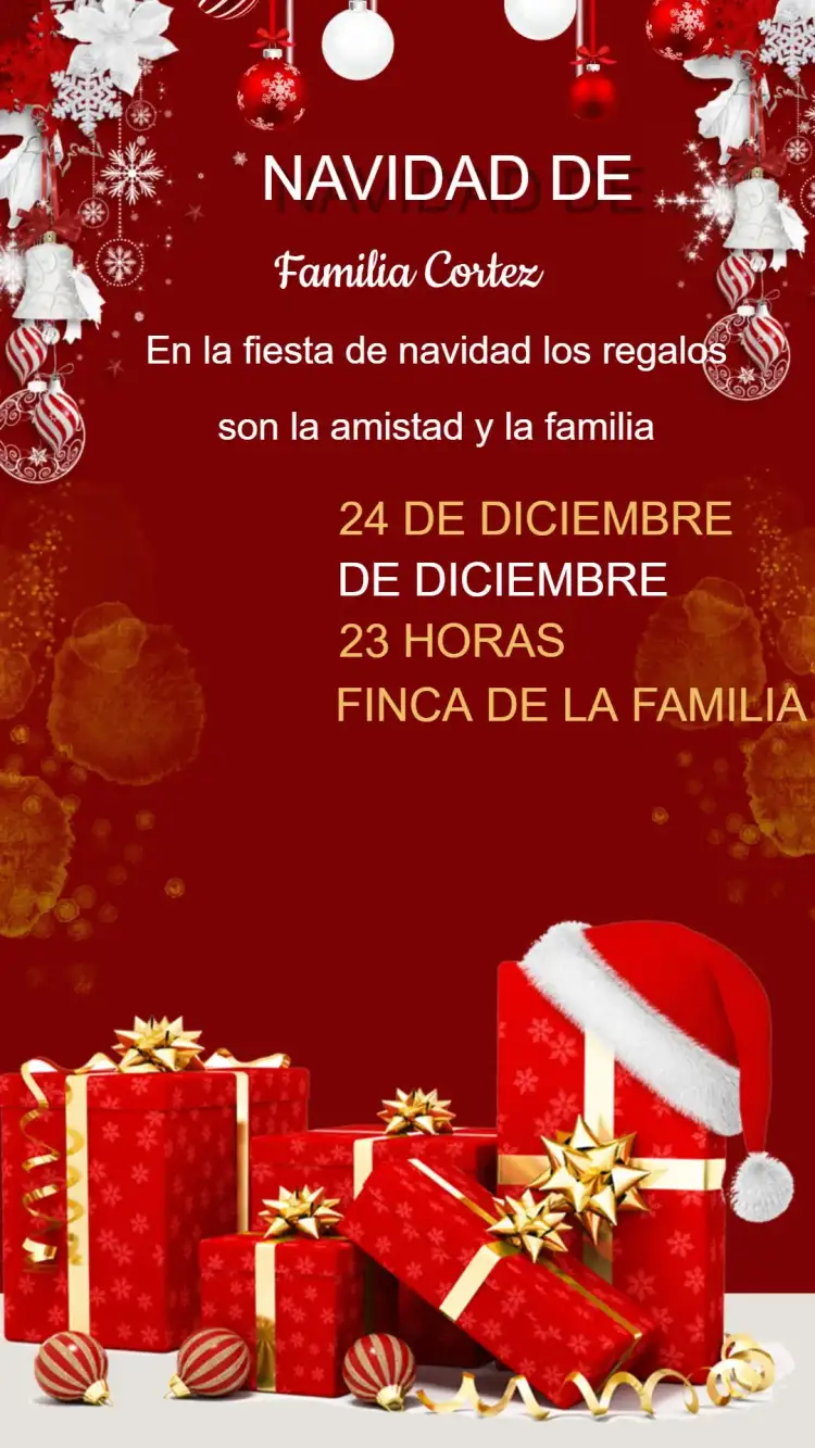 Invitación Cumpleaños Fiesta de Navidad