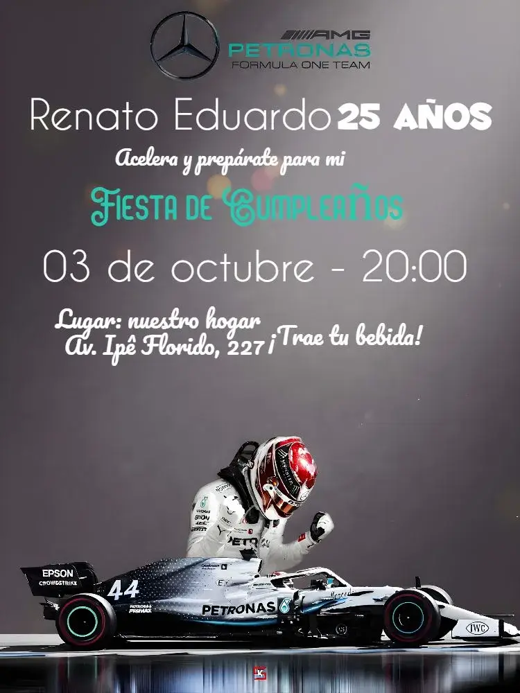Invitación Mercedes Fórmula 1 Lewis