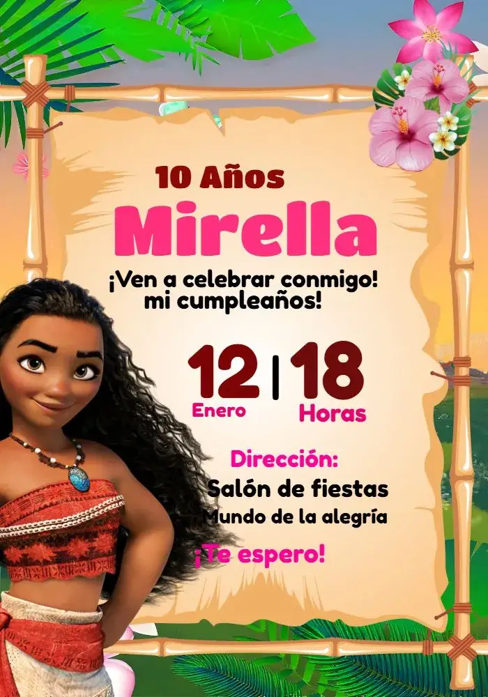 Invitación Moana Azul