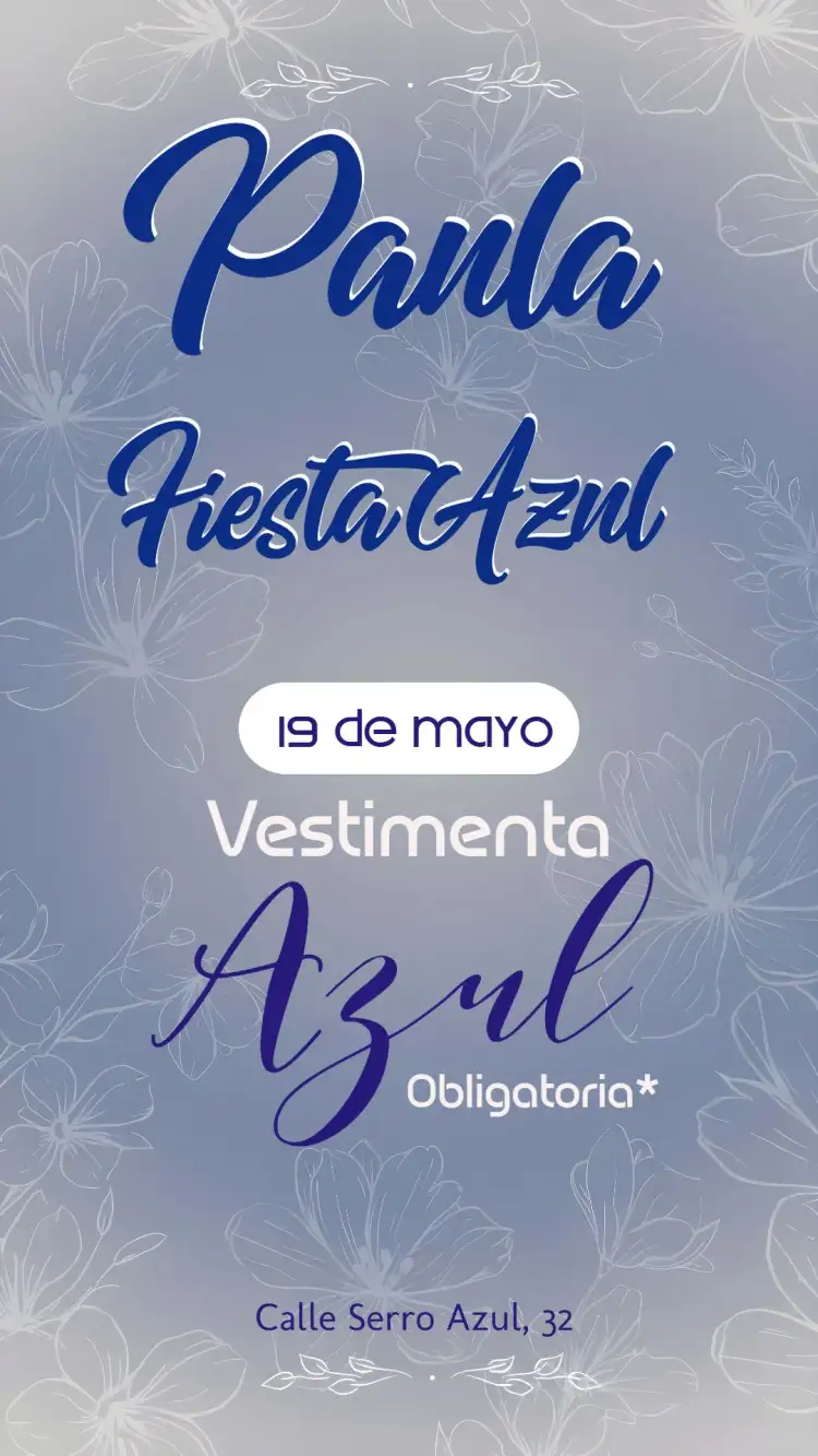 Invitación Blue Party Disponibles – tema Fechas Conmemorativas azul, modernos, vibrantes, divertido, alegre, celebrativo