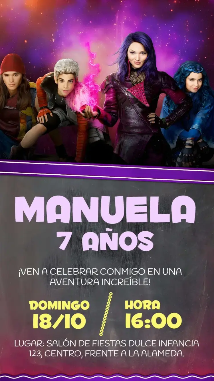 Invitación Película Descendientes Ben
