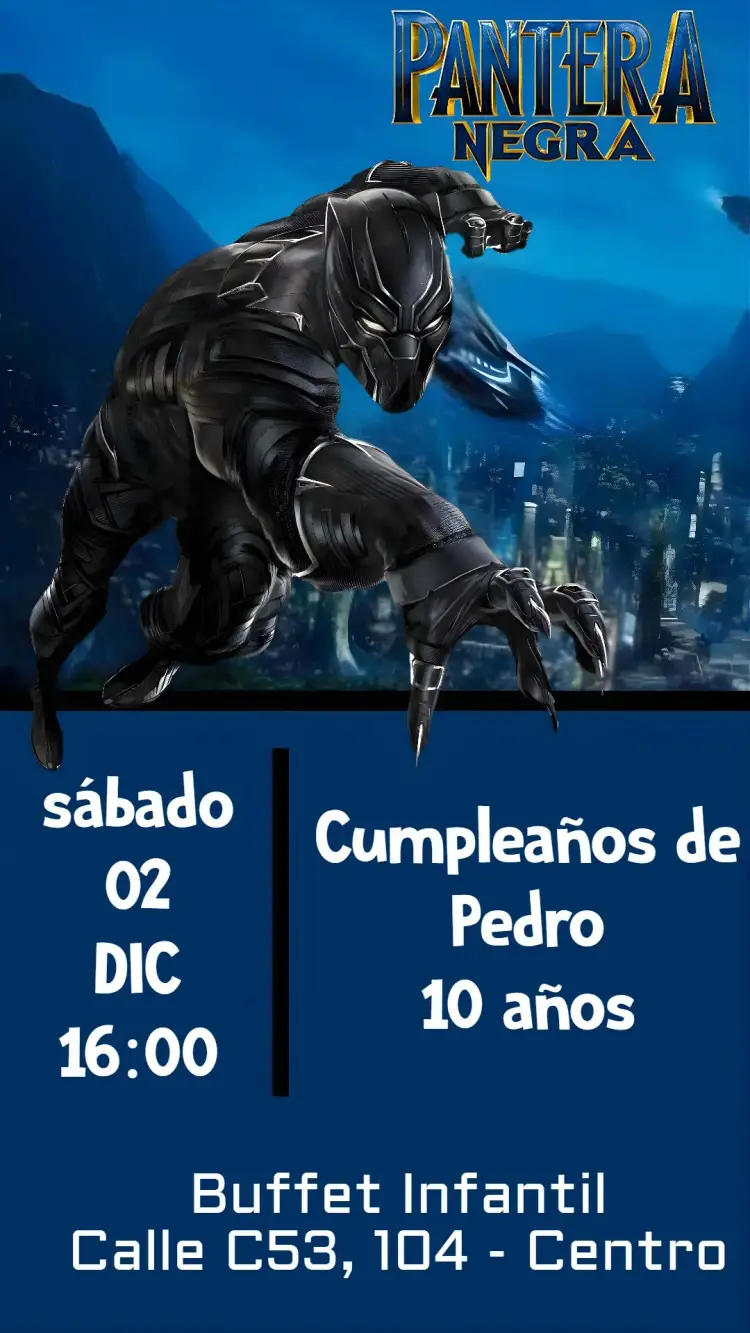 Invitación Pantera Negra