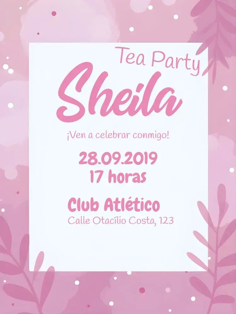 Invitación Despedida de Soltera con Flores – tema Despedida de Soltera floral, delicado, romántico, rosa, moderno
