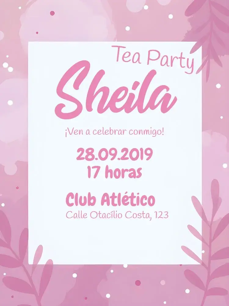 Invitación Despedida de Soltera con Flores editable y personalizable