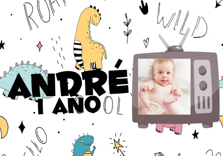 Dinosaurio Infantil Con Foto Fiesta