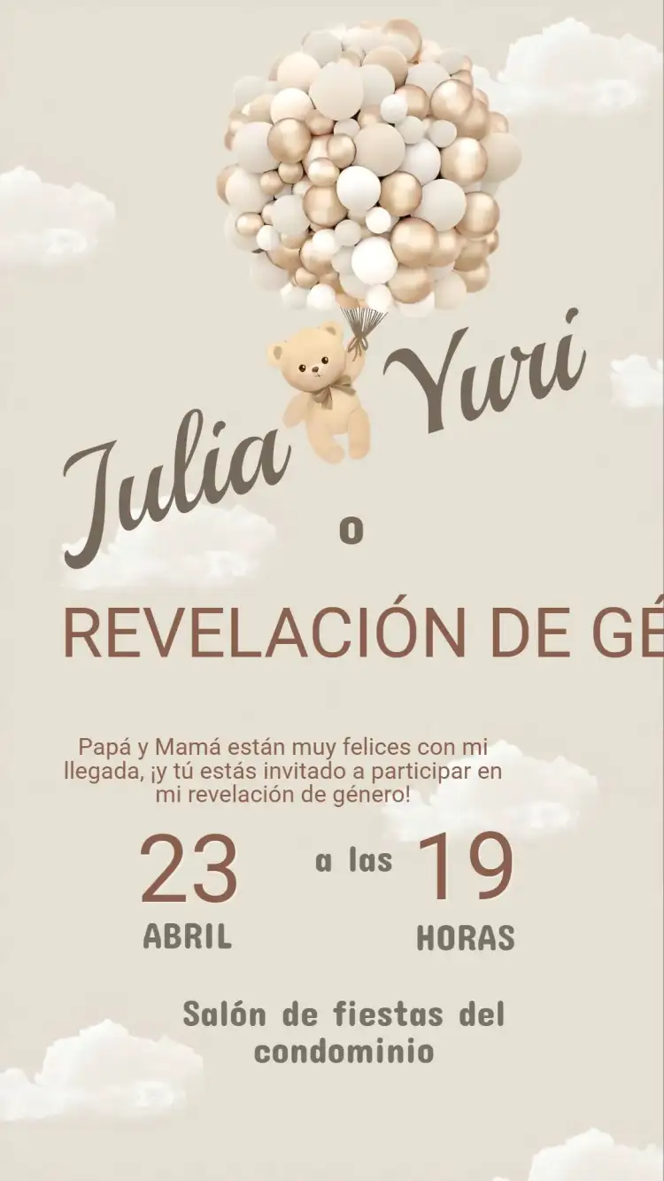Invitación Revelación de Género