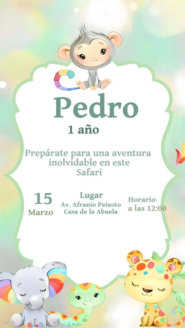 Invitación Safari Infantil
