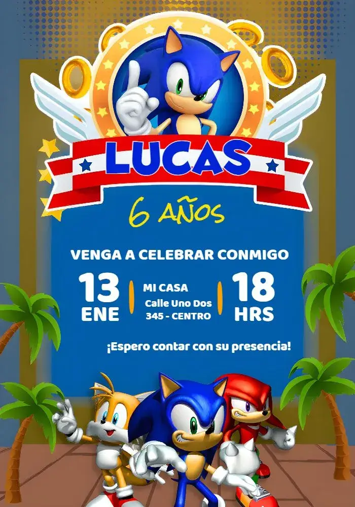 Invitación Sonic Sega