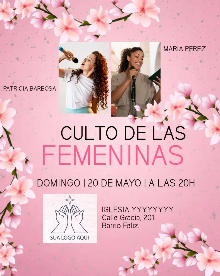 Invitación Arte Para Culto De Mujeres Iglesia Con Foto Gospel