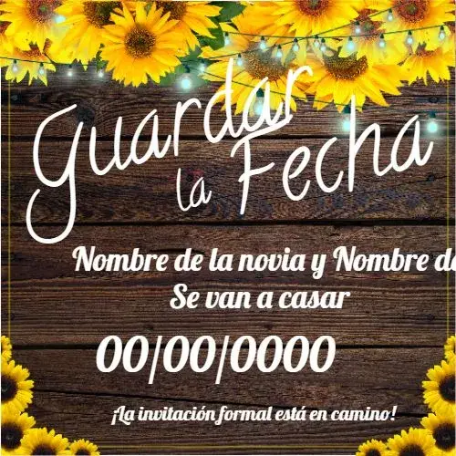 Invitación Save The Date Luces Whatsapp editable y personalizable