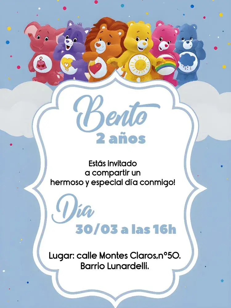 Invitación Os Ositos Cariñosos Amor
