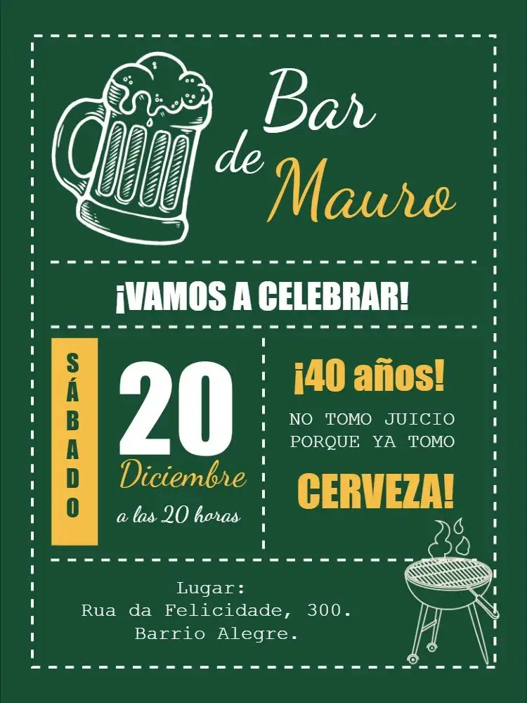 Invitación Boteco Chalkboard Chopp