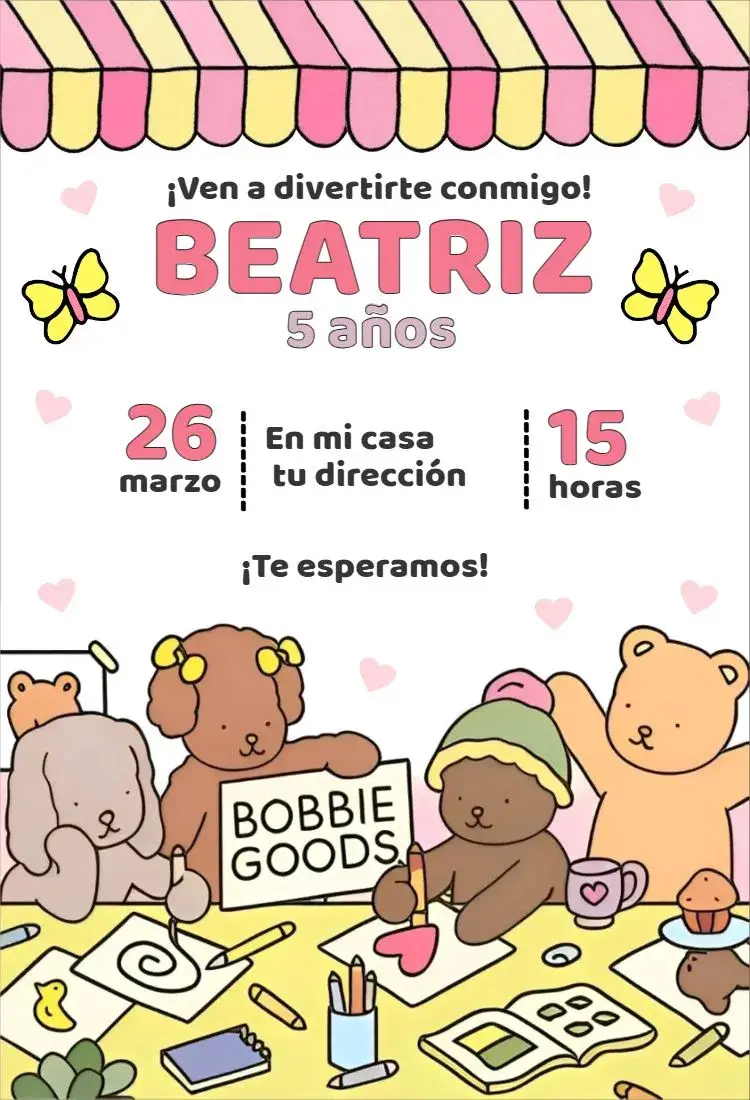 Invitación Bobbie Goods 6