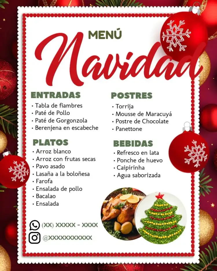 Invitación Arte Menú Navidad Menú – tema Fechas Conmemorativas rosa, dorado, festivo, elegante, moderno, acogedor