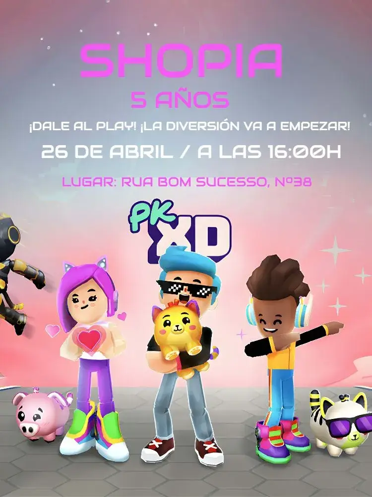 Invitación Pk Xd Colorido